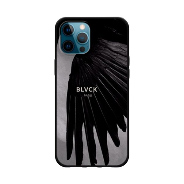 Чехол для iPhone 12 Pro Max накладка силиконовый принт Wing Черный