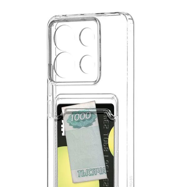 Чехол Xiaomi Redmi Note 13 Pro 5G/X6 5G накладка с визитницей Прозрачный