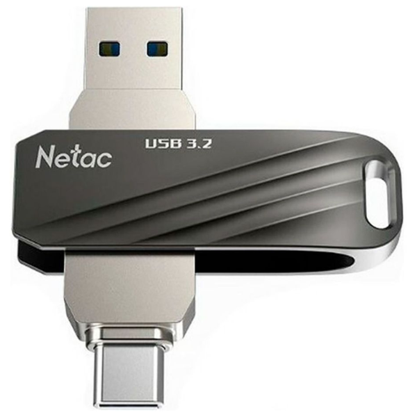 Флеш память USB 256Gb Netac US11 3.2 Dual Type-C Черный