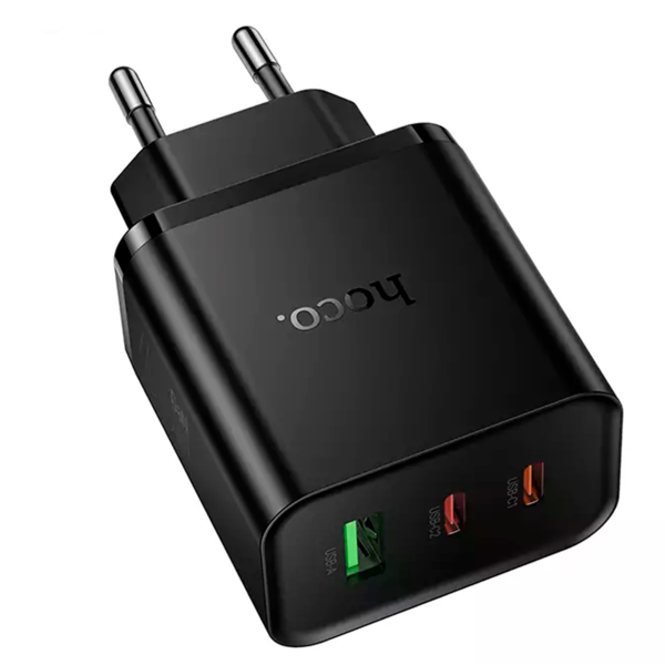 Зарядное устройство Hoco N75 GaN 65W 2USB-С+USB Черный