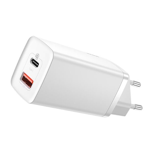 Зарядное устройство Baseus GaN2 Lite 65W USB-C+USB Белый