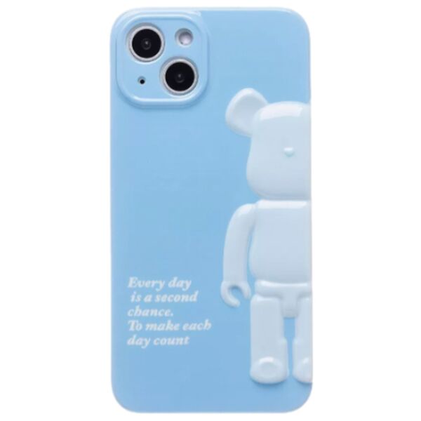 Чехол для iPhone 14 накладка силиконовый Kaws Прозрачно-голубой