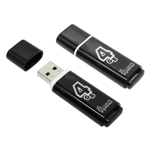 Флеш память USB 4Gb Smart Buy Glossy Черный