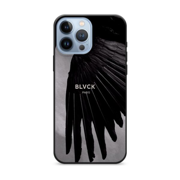 Чехол для iPhone 13 Pro Max накладка силиконовый принт Wing Черный