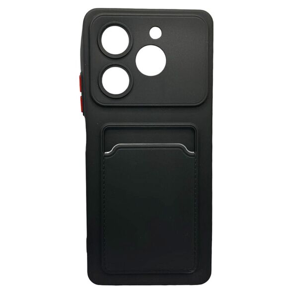 Чехол Tecno Pova 6 накладка силиконовый с визитницей Черный