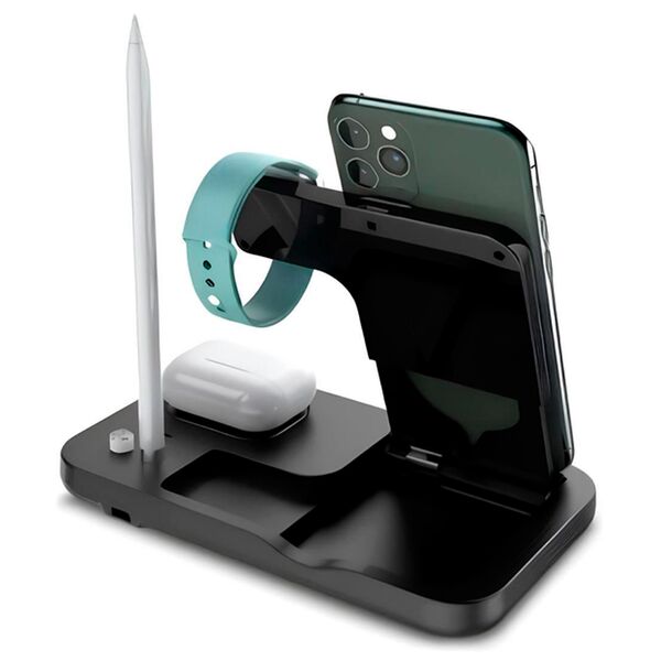 Зарядное устройство беспроводное DW-01 4 in 1 25W Черный