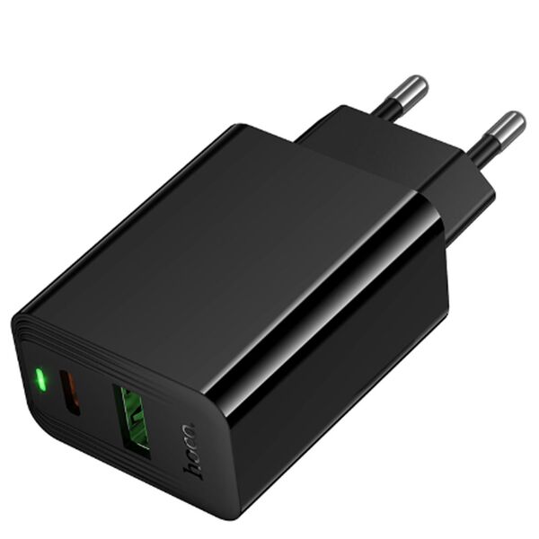 Зарядное устройство Hoco CS95A 30W USB-C+USB Черный
