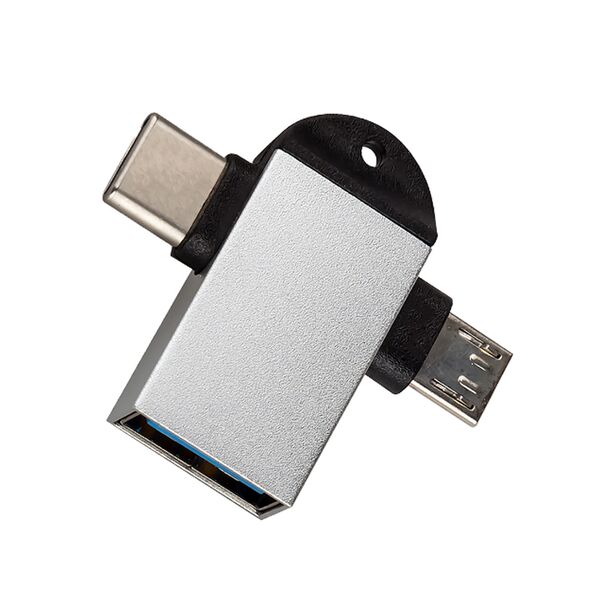 Переходник Type-C/Micro USB/OTG ISA G-18 Серый