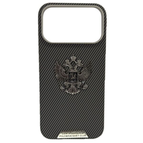Чехол для iPhone 17 Pro Max накладка Santa Barbara Герб РФ Серый