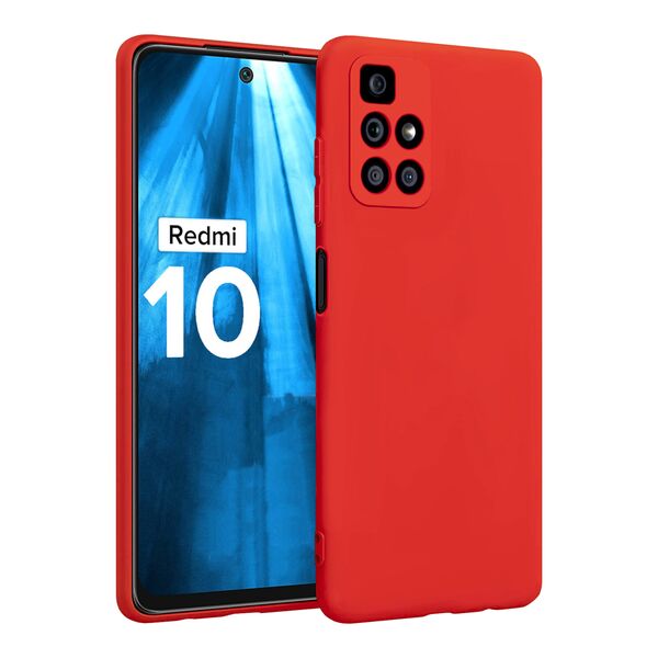 Чехол Xiaomi Redmi 10 накладка силиконовый Красный
