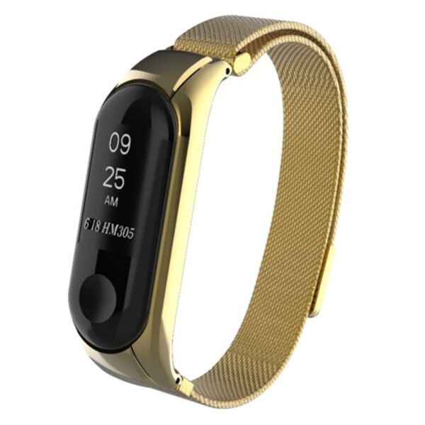 Ремешок для Xiaomi Mi Band 3/4 миланский магнитный Золотой