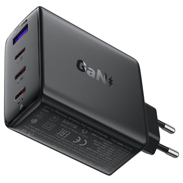 Зарядное устройство AceFast A94 100W 3USB-C+USB GaN Черный