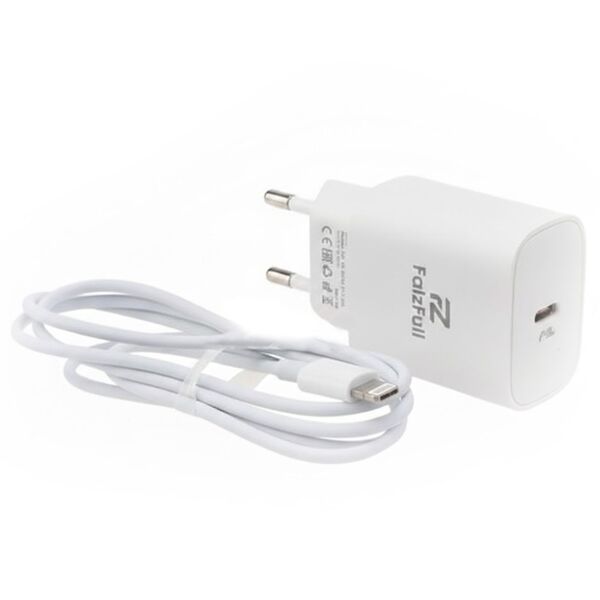 Зарядное устройство FaizFull FC204 25W USB-C + кабель Type-C/Lightning Белый