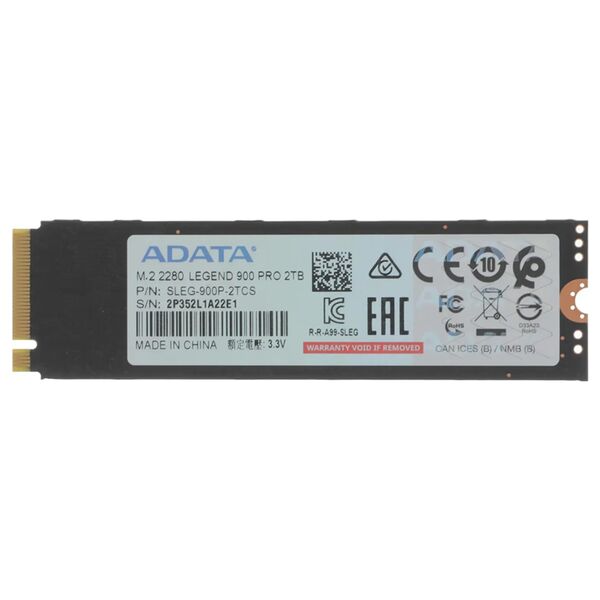 Накопитель SSD Adata LEGEND 900 Pro 2Tb SLEG-900P-2TCS M.2 gen4"