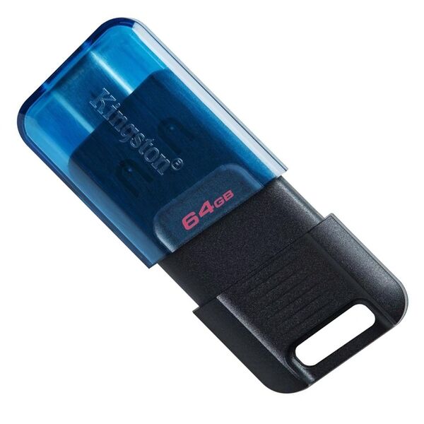 Флеш память USB 64Gb Kingston 3.2 DataTraver 80 M OTG/Type-C Черный/Синий