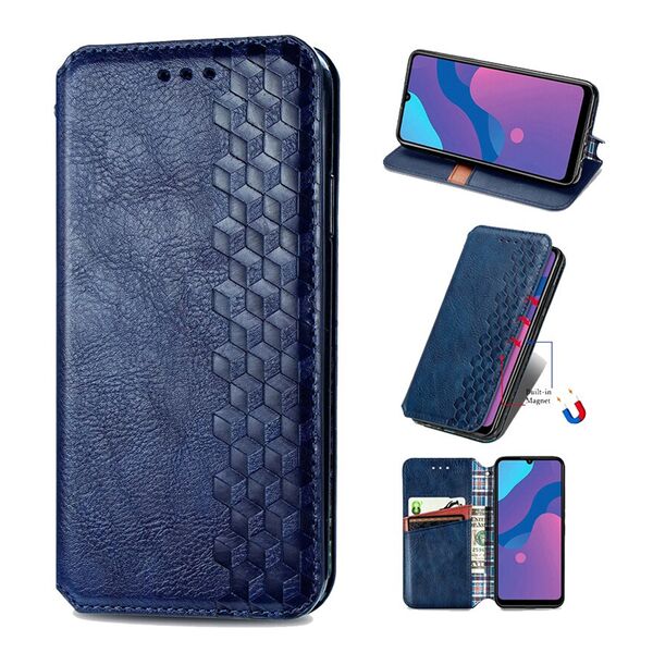 Чехол Samsung S21 Plus книжка кожзам строчка Темно-синий