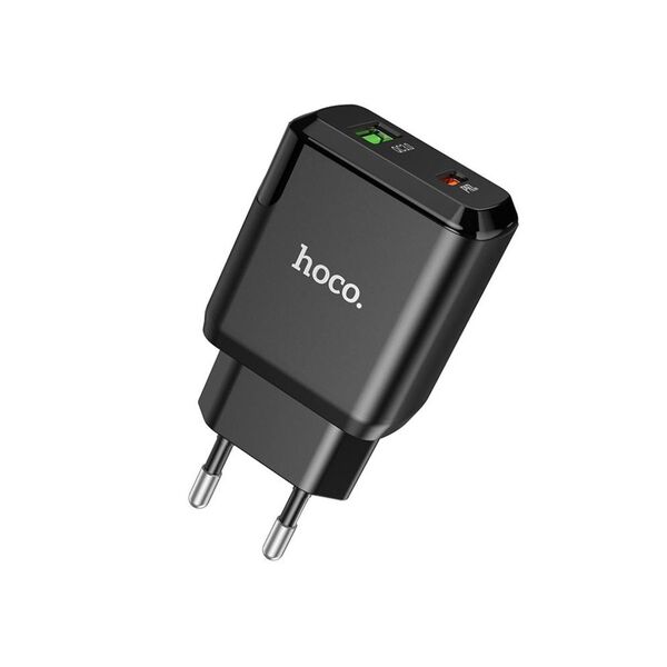 Зарядное устройство Hoco N38 20W USB-C+USB Черный
