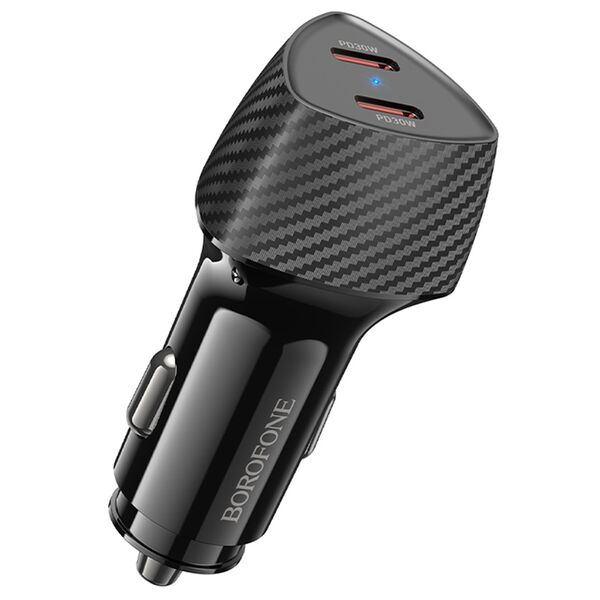 Автомобильное зарядное устройство Borofone BZ31D 30W+30W 2USB-C Черный