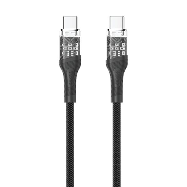 Кабель Type-C/Type-C Olmio Glass 60W 1.2м Прозрачный/Черный