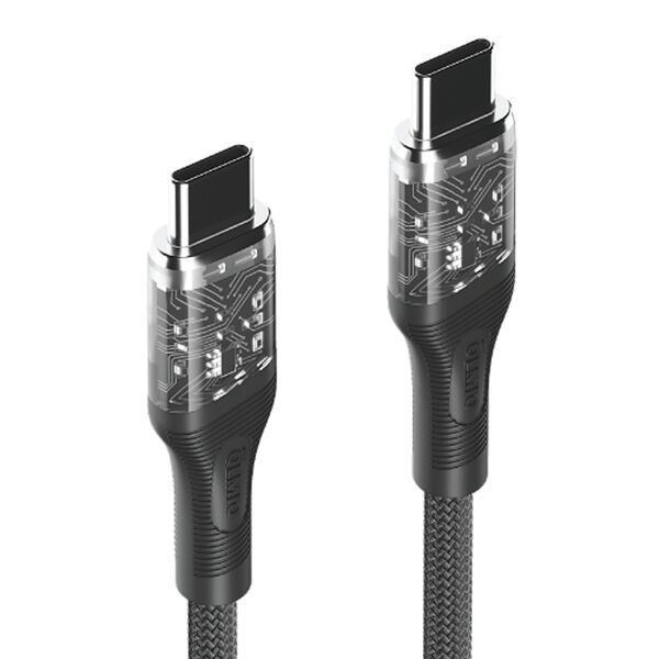 Кабель Type-C/Type-C Olmio Glass 60W 1.2м Прозрачный/Черный