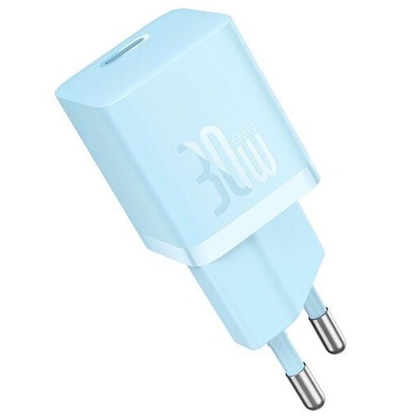 Зарядное устройство Baseus GaN5 mini 30W USB-C + кабель Type-C/Type-C Голубой