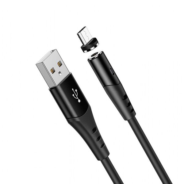 Кабель Micro USB Hoco X60 1м 2.4A Магнитный Черный