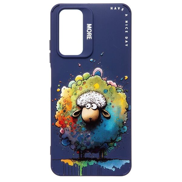 Чехол Samsung A35 накладка принт Овечка Темно-синий