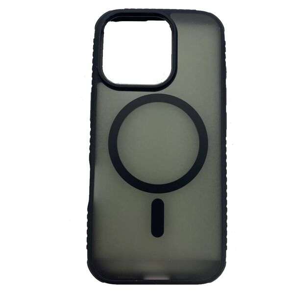 Чехол для iPhone 16 Pro Max Hoco MagSafe накладка Armour Magnetic Прозрачно-черный