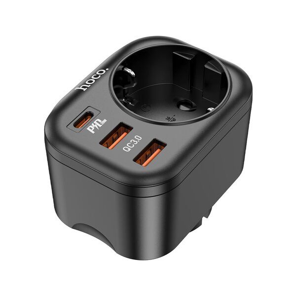 Зарядное устройство Hoco NS3 20W 2USB+USB-C+220V Черный