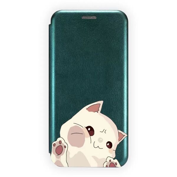 Чехол Xiaomi Redmi Note 12 4G книжка кожзам принт Кот
