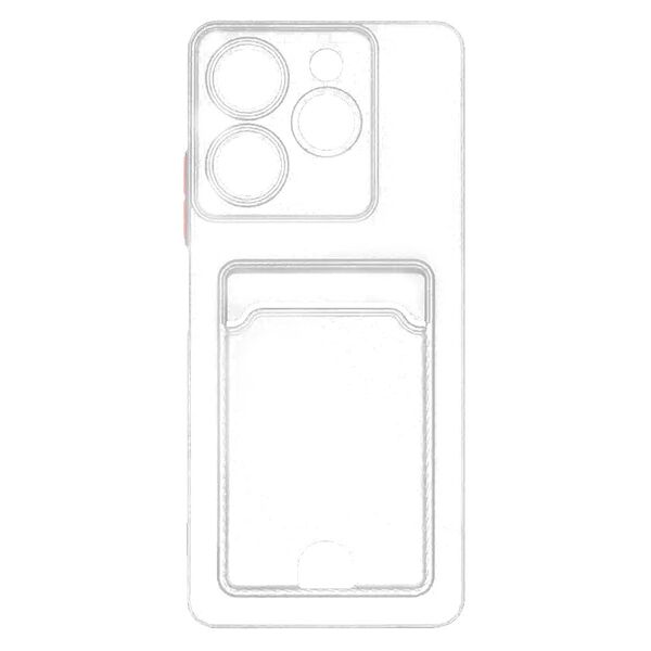 Чехол Tecno Spark 10 Pro накладка силиконовый с визитницей Прозрачный