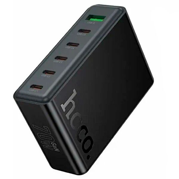 Зарядное устройство Hoco C152A 70W 5USB-C+USB Черный