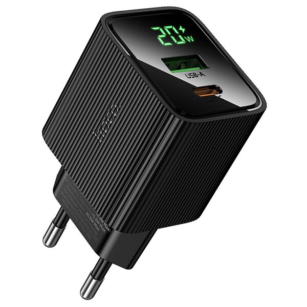 Зарядное устройство Hoco CS83A 20W USB-C+USB Черный