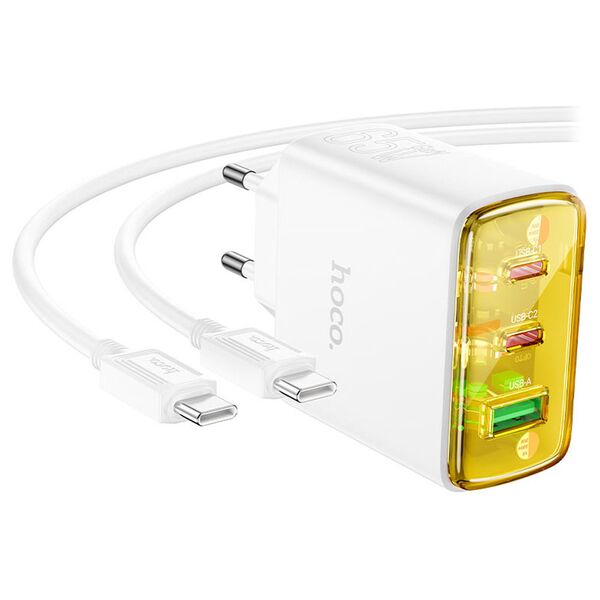 Зарядное устройство Hoco CS44A 65W 2USB-C+USB Белый