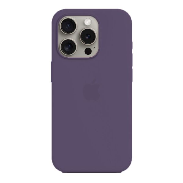 Чехол для iPhone 15 Pro MagSafe накладка Silicone Case Чернично-серый