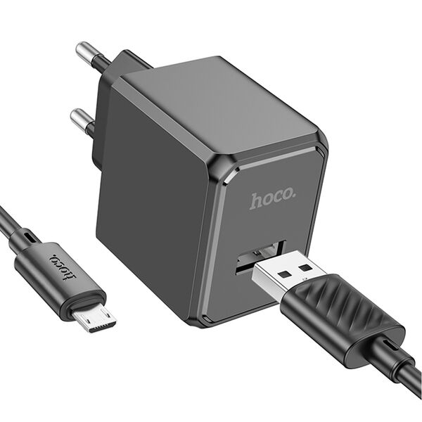 Зарядное устройство Hoco CS11A USB + кабель Micro USB Черный