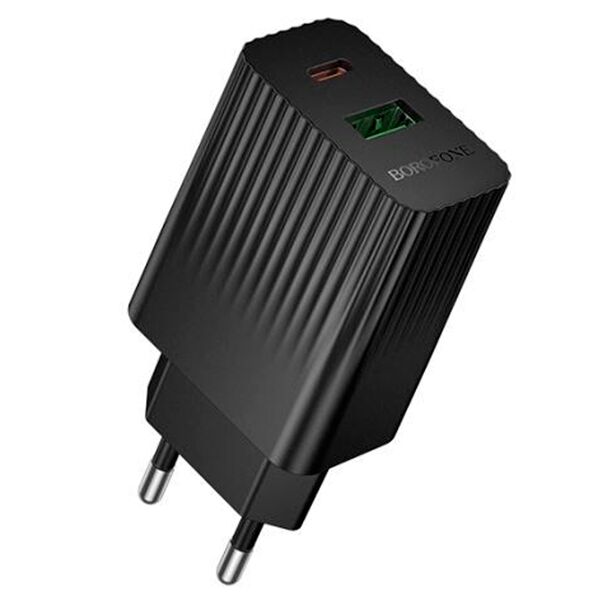 Зарядное устройство Borofone BAS74A 20W USB-C+USB + кабель Type-C/Type-C Черный