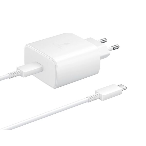 Зарядное устройство Samsung 45W USB-C + кабель Type-C/Type-C Белый