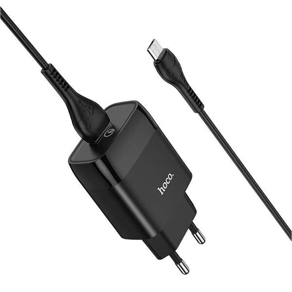 Зарядное устройство Hoco C72Q 18W USB + кабель Micro USB Черный