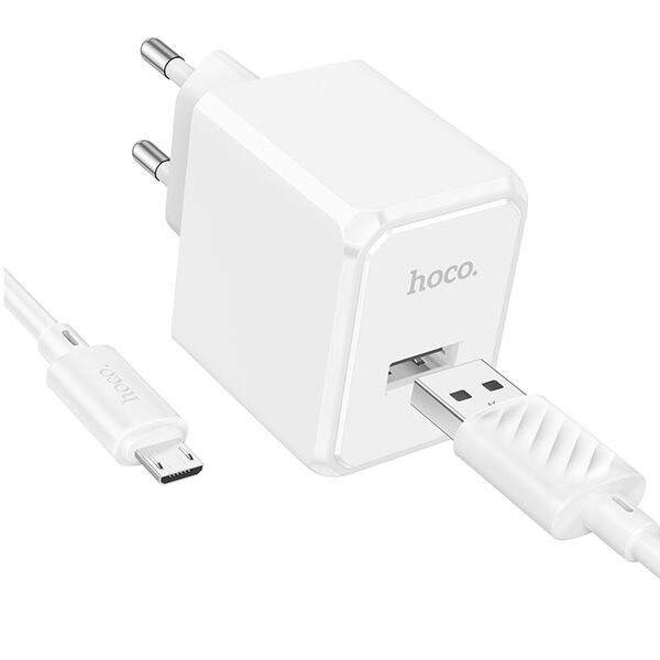 Зарядное устройство Hoco CS11A USB + кабель Micro USB Белый