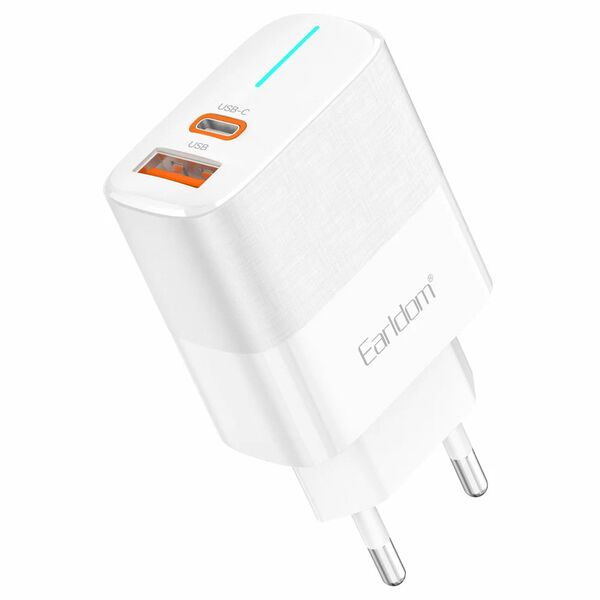 Зарядное устройство Earldom EU32 38W USB-C+USB Белый