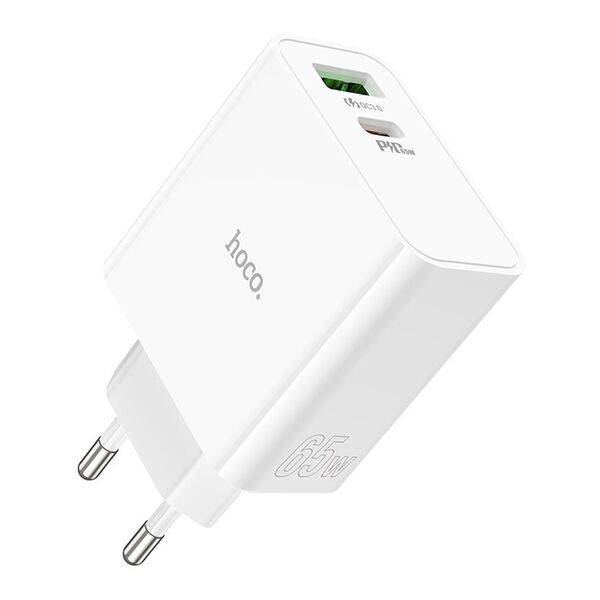 Зарядное устройство Hoco C113A 65W USB-C+USB Белый