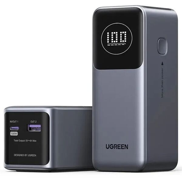 Внешний аккумулятор Ugreen PB724 12000 mAh 100W Серый