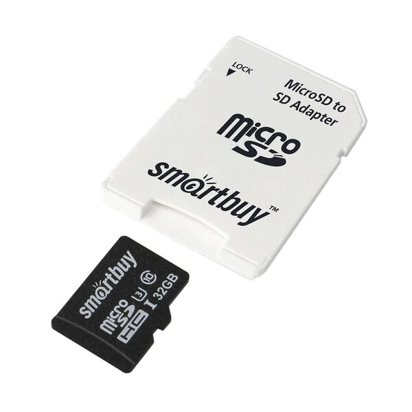 Карта памяти microSD 32Gb Smart Buy class 10 SDHC + адаптер U3 95/60 MB/s