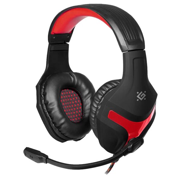 Наушники Defender Scrapper 500 игровые полноразмерные с микрофоном Черный/Красный