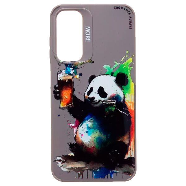 Чехол Samsung A25 накладка принт Панда Серый