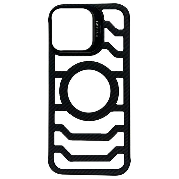 Чехол для iPhone 16 Pro рамка MagSafe Carbon Черный