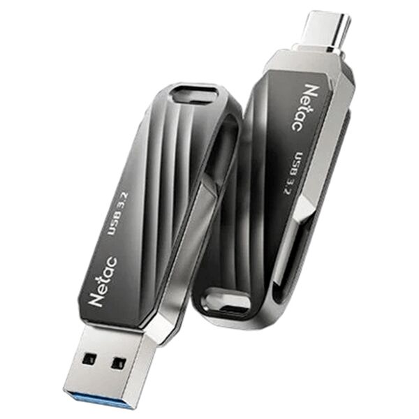 Флеш память USB 128Gb Netac US11 3.2 Dual Type-C Черный