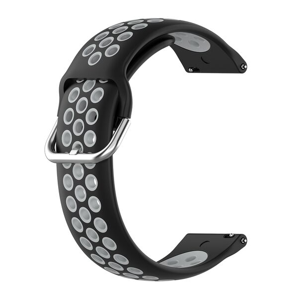 Ремешок для часов 22мм Nike силиконовый Черно-серый