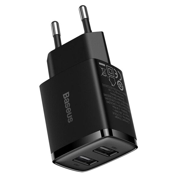 Зарядное устройство Baseus Compact 10.5W 2USB Черный